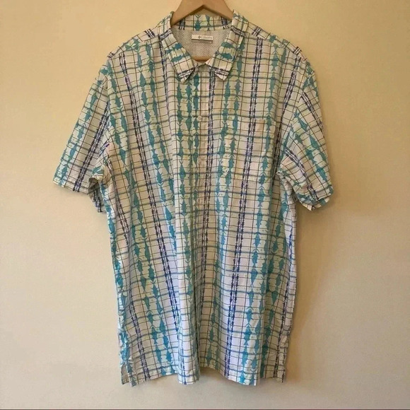 Columbia PFG fish  print vented mesh fishing button down shirt - Picture 1 of 9